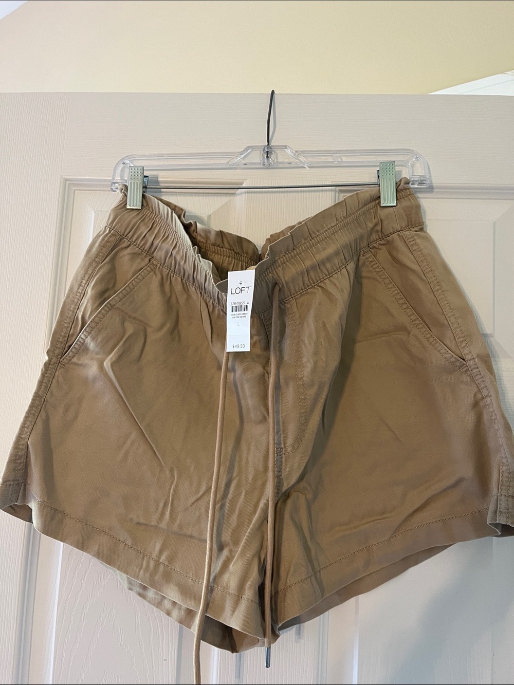 LOFT Khaki Drawstring Athletic Shorts